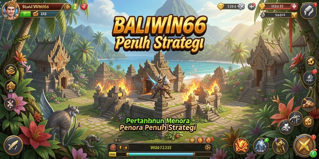Screenshot BALIWIN66 menampilkan aksi seru dalam pertahanan menara.