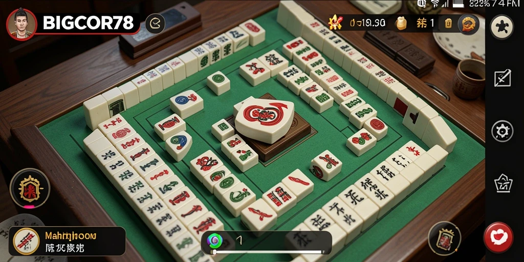 Tampilan gameplay Mahjong seru dan menantang di BIGCOR78.
