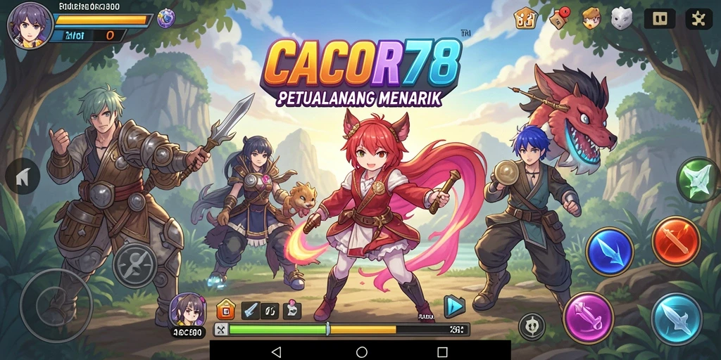 Tampilan gameplay menarik dengan karakter Anime yang penuh warna.
