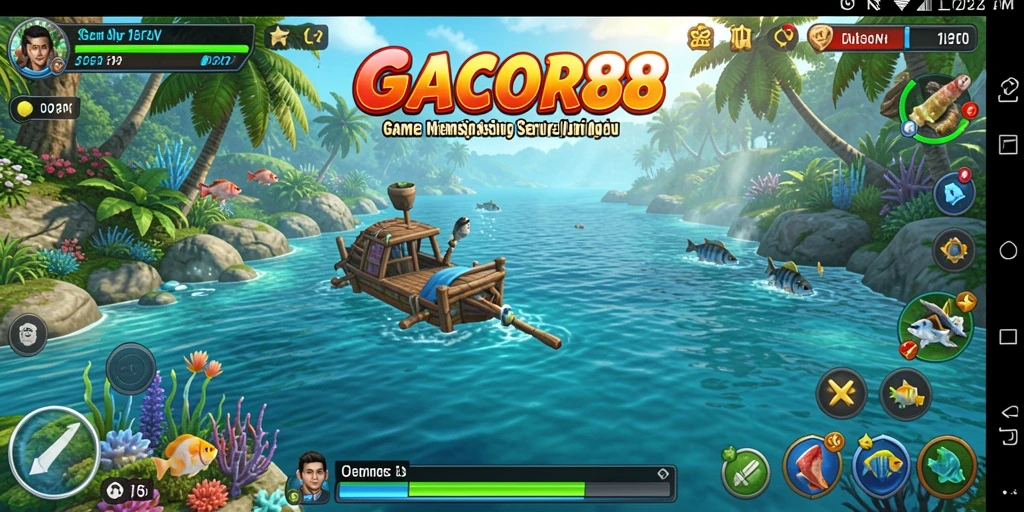 Screenshot dari gameplay <strong>GACOR88</strong> menampilkan aksi memancing yang mendebarkan.