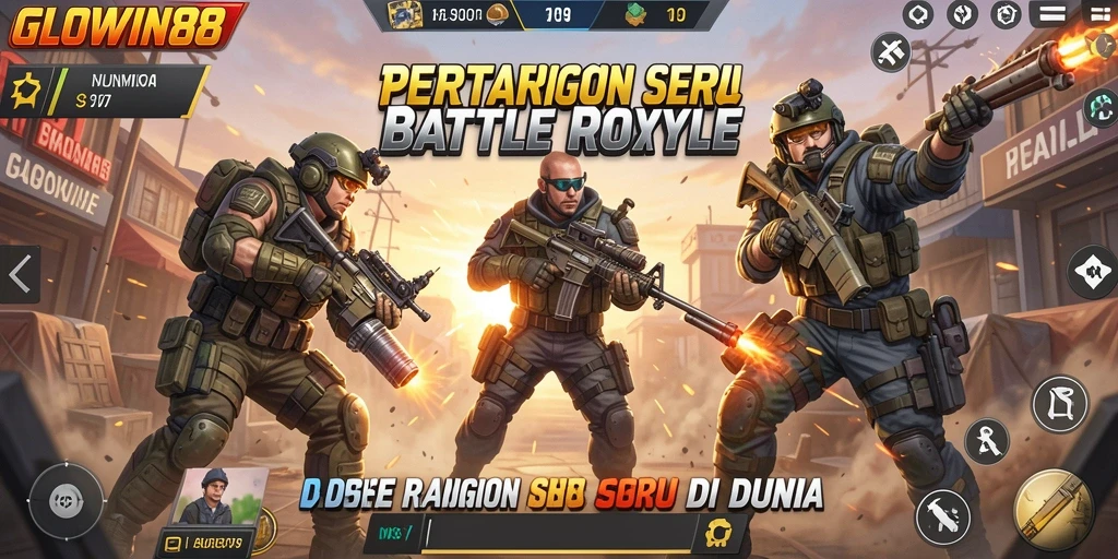 GLOWIN88 - Menampilkan aksi pertempuran mendebarkan dalam arena Battle Royale.