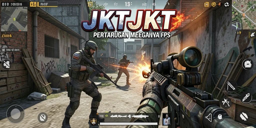 Tampilan menarik dari gameplay FPS JKTJKT saat beraksi.