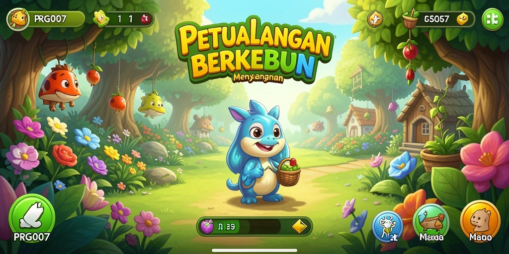 Screenshot utama PRG007 menampilkan landscape pertanian yang indah.