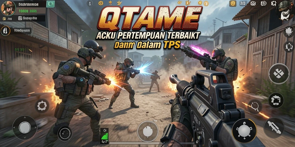 Screenshot QTGAME menampilkan aksi pertempuran yang mendebarkan.