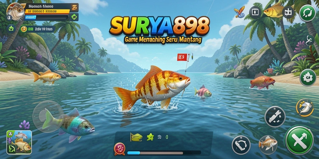 Tampilan menarik dari gameplay SURYA898 saat memancing ikan.