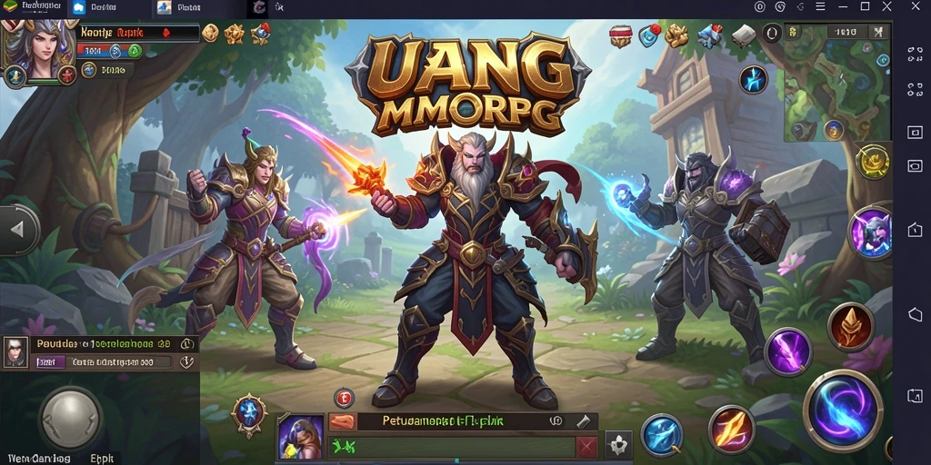 Tampilan gameplay UANG menampilkan aksi seru dalam pertempuran MMORPG.
