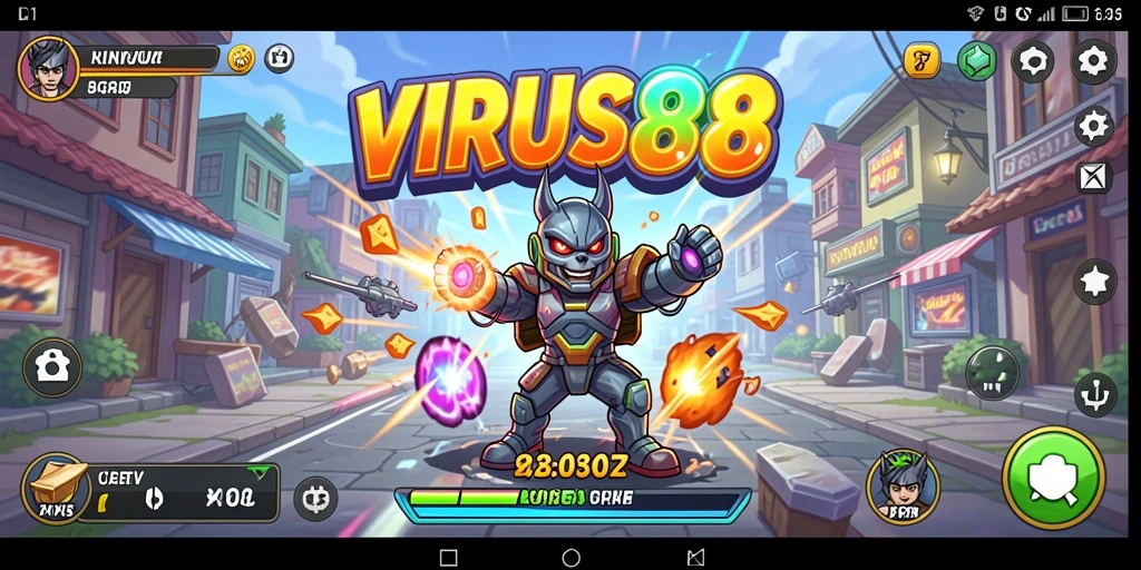 Tampilan gameplay mendebarkan dan menantang dari VIRUS88.