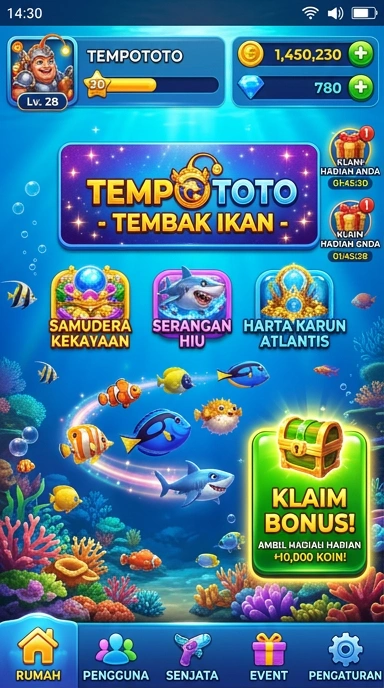 Screenshot tampilan utama aplikasi tempototo.
